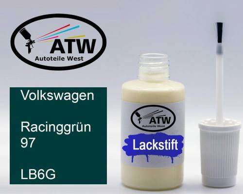 Volkswagen, Racinggrün 97, LB6G: 20ml Lackstift, von ATW Autoteile West.